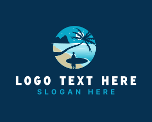 Vacation - Beach Vacation Surfing logo design