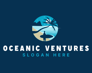 Beach Vacation Surfing logo design