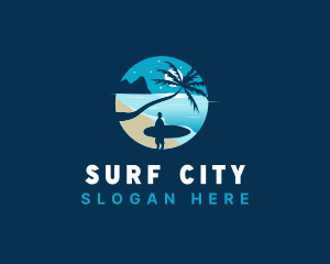 Beach Vacation Surfing logo design