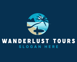 Beach Vacation Surfing logo design