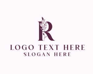 Floral Spa Letter R Logo