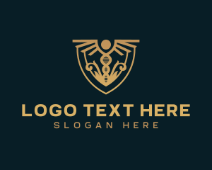 Healthcare Caduceus Shield logo design