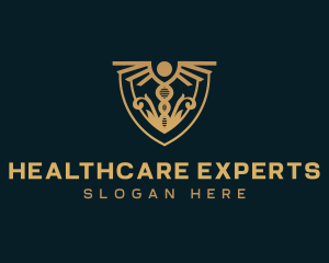 Healthcare Caduceus Shield logo design