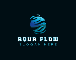 Flow - HVAC Cooling System logo design