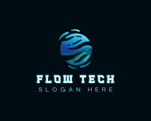 Flow - HVAC Cooling System logo design