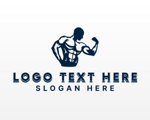 Muscular - Gym Crossfit Trainer logo design