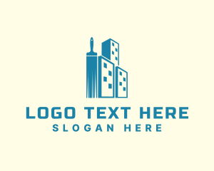 Skyscraper - Building Paint Maintenance logo design
