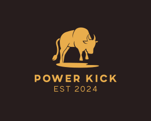 Kick - Yellow Gold Bull logo design