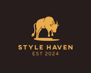 Yellow Gold Bull  logo design