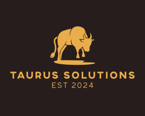 Taurus - Yellow Gold Bull logo design