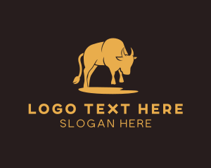 Yellow Gold Bull  Logo