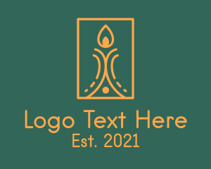 Spiritual - Orange Candle Decor logo design