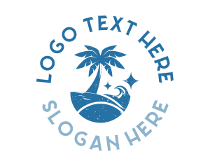 Vintage - Retro Tropical Palm Tree logo design