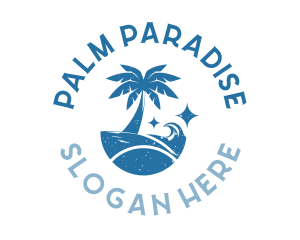 Retro Tropical Palm Tree logo design