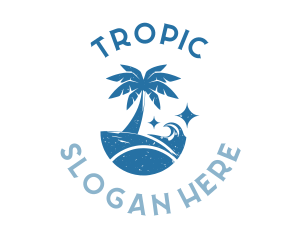 Retro Tropical Palm Tree logo design