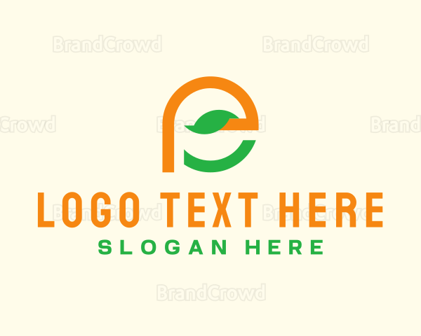 Leaf Letter E Logo