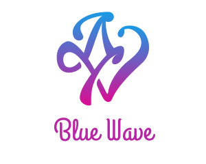 Gradient Blue AV logo design