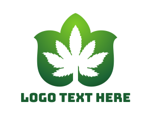 Green - Cannabis Leaf Pattern logo design