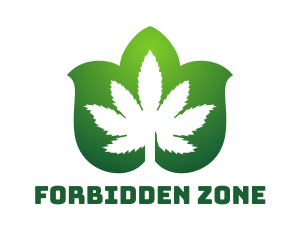 Prohibited - Cannabis Leaf Pattern logo design