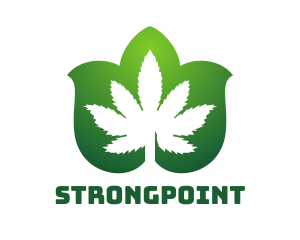 Smoke - Cannabis Leaf Pattern logo design