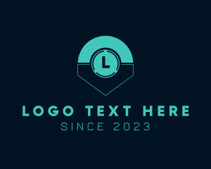 Futuristic - Digital Location Pin logo design