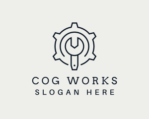 Blue Cog Wrench logo design