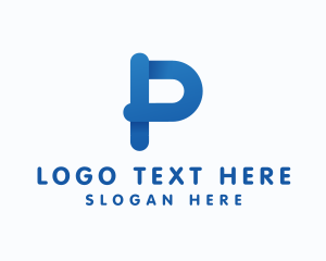 Gradient Modern Letter P Logo