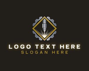 Metal - Laser Cogwheel Machine logo design