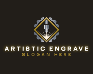 Engrave - Laser Cogwheel Machine logo design