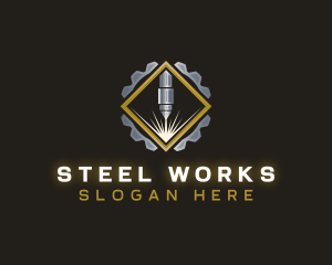 Laser Cogwheel Machine logo design