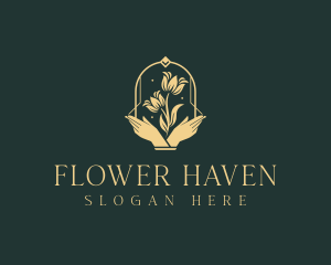 Salon Flower Hands logo design