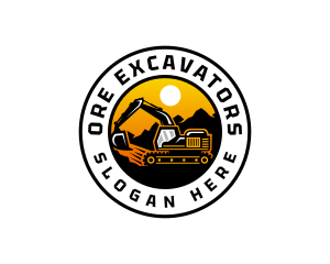 Excavator Digger Mining logo design