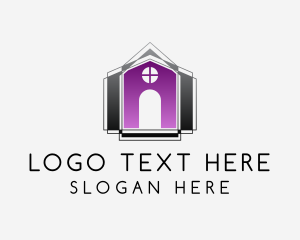Mortgage - Purple House Construction logo design