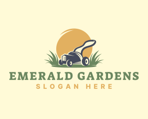 Garden Grass Lawn Mower  logo design