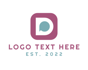 Developer - Chat Messaging App Letter D logo design