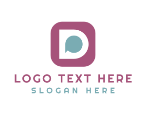 Chat Messaging App Letter D Logo