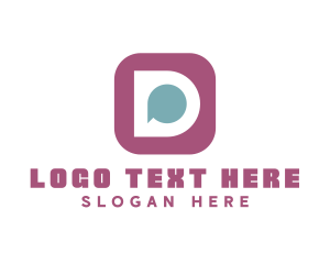 Chat Messaging App Letter D Logo