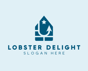 Fish Hook Seafood Home  logo design