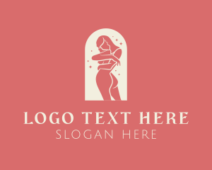 Nude - Beautiful Nude Woman logo design