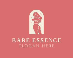 Nude - Beautiful Nude Woman logo design