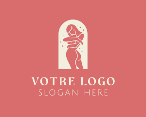 Nude - Beautiful Nude Woman logo design