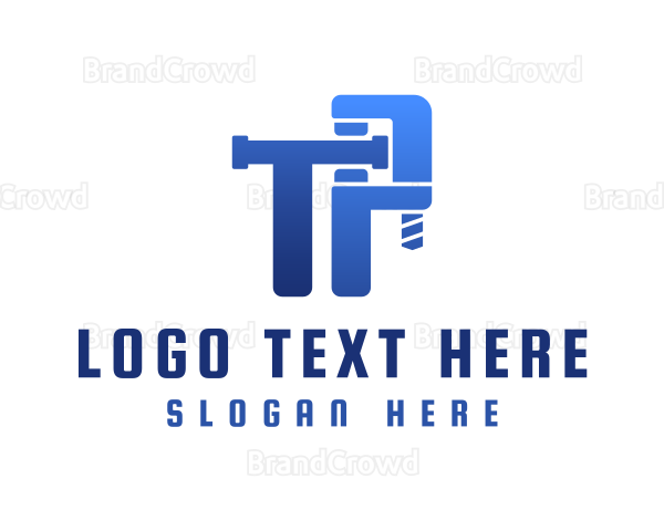 Plumbing Letter TP Monogram Logo