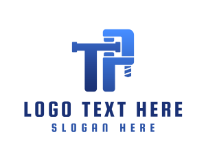 Pipe - Plumbing Letter TP Monogram logo design