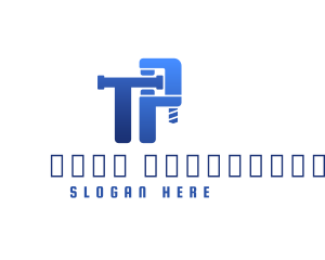 Drainage - Plumbing Letter TP Monogram logo design