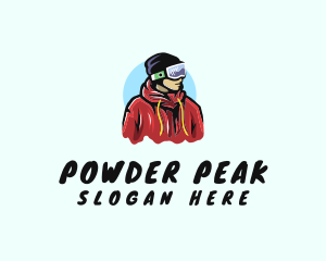 Snowboarder - Young Man Skier logo design