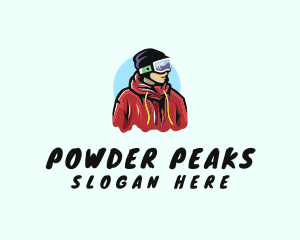 Snowboarding - Young Man Skier logo design