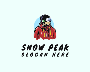 Skiing - Young Man Skier logo design