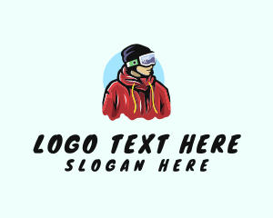 Young Man Skier Logo