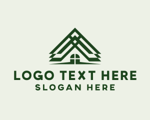 Dry Wall - House Roofing Construction logo design
