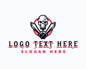 Esport - Skull Sword Warrior logo design